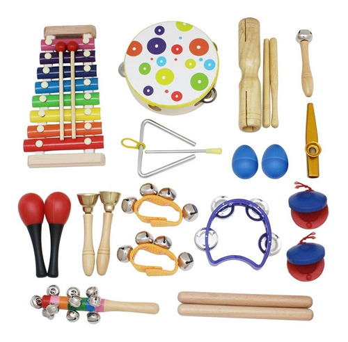 Kit De Instrumentos Percusión Infantil Con Maletín 14 Instru