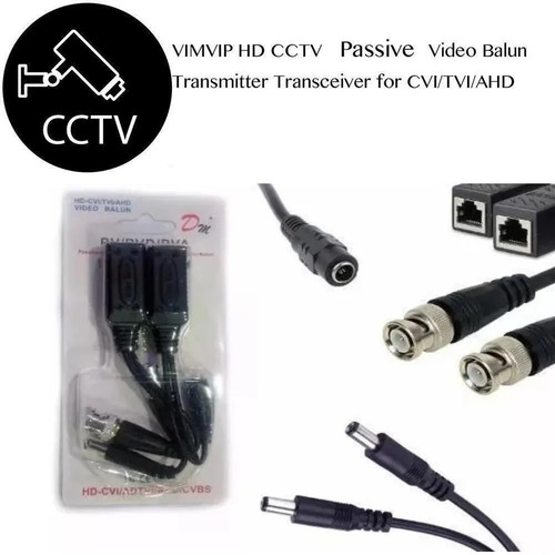 Imagen 4 de 4 de 2 Balun Camara Y Dvr Rj45 A Bnc + Dc