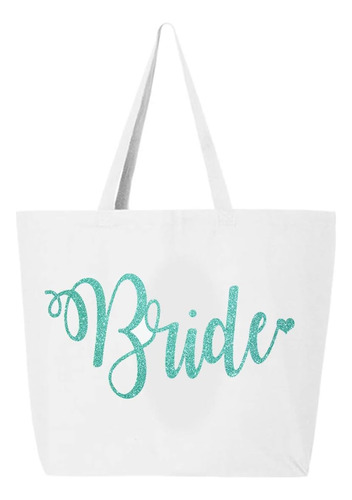 Bolso Tote Classy Bride Con Purpurina - Blanco Y Azul Petirr