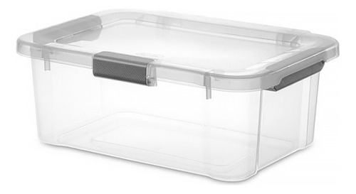 Caja Plástica Transparente Con Tapa, 19 Litros