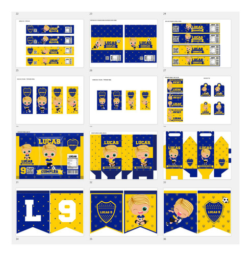 Kit Imprimible Editable De Boca Jr Nene Super Completo
