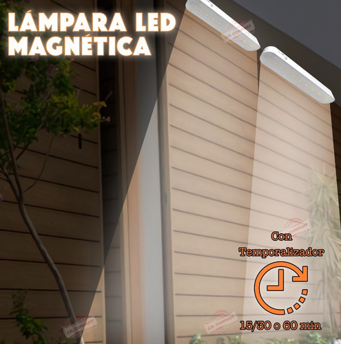 Imagen 6 de 7 de Lampara Led Iman Recargable Usb 3 Cambios Luz Control 9956