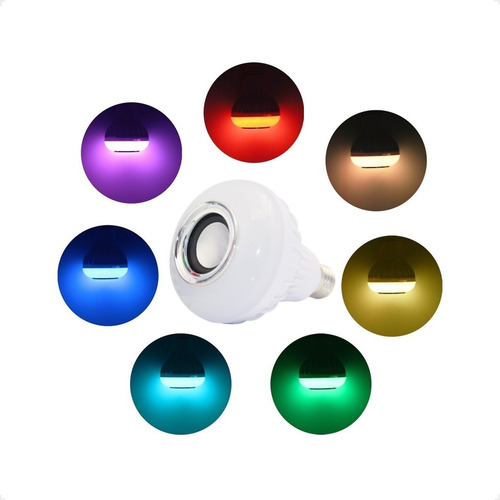 Imagem 2 de 6 de Lâmpada Bluetooth Com Led Rgb Música + Controle Remoto