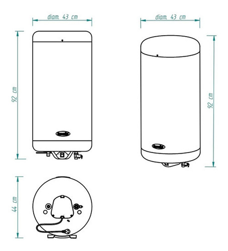 Termotanque eléctrico Escorial Eléctricos 90L blanco 85.5L 220V