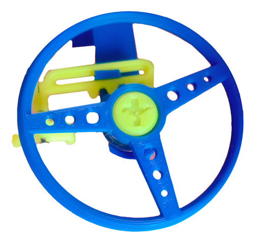 Mini Volante Con Ruleman Joystick Play Ps5 Volante Joystick Color Azul Y Fluo