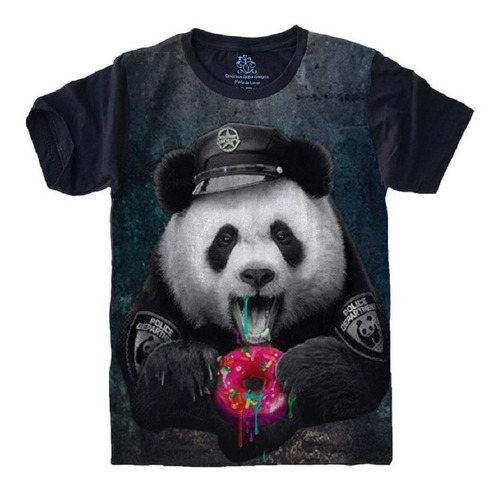 Blusa Fem. 5%off Panda Policial Personalizada Linda Premium