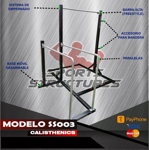 Estructura De Calistenia Movil Dominadas Fondos Barras