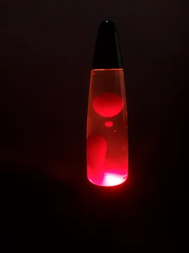 Lámpara/lámpara - Lámpara De Lava - Negro Con Liquido Rosa (Usado)