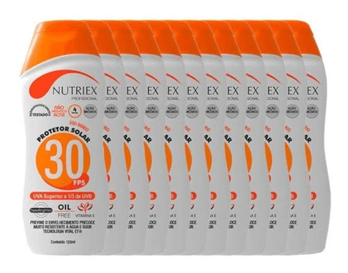 Kit Protetor Solar Nutriex Uv Fps 30 120g Com 12 Unidades