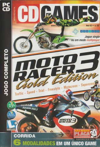 Revista Moto Racer 3 Gold Edition Para Pc Cd Games