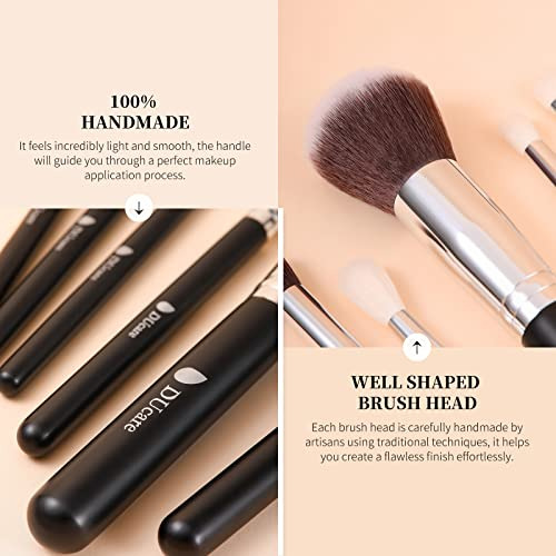 Juego De Brochas De Maquillaje De Viaje, 15 Piezas Con Bolsa