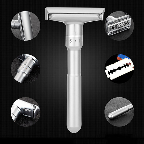 Afeitadora Desmontaje Ajustable Safety Razor , Con 5 Cuchill