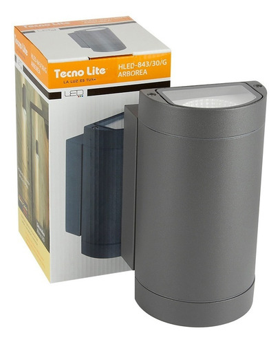 Lampara Muro Led Exterior Gris 14.5w Luz Suave Cálida Hled-8