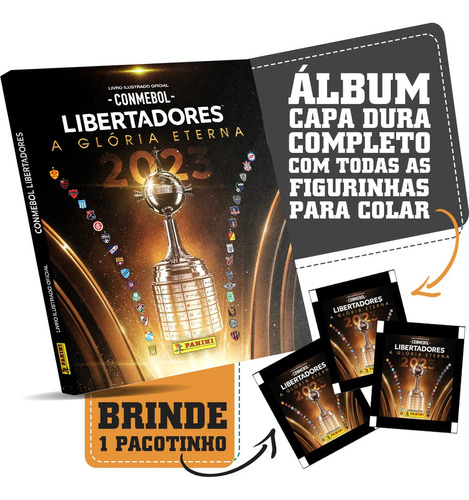 Álbum Copa Libertadores de América 2023 Panini capa dura