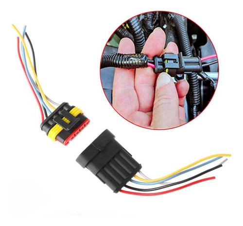 Cable Conector 5pines Macho Hembra Extensor Para Auto