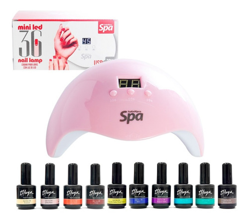 Set 10 Esmaltes Thuya Gel+ Cabina Uñas Teknikpro Spa Led 36w