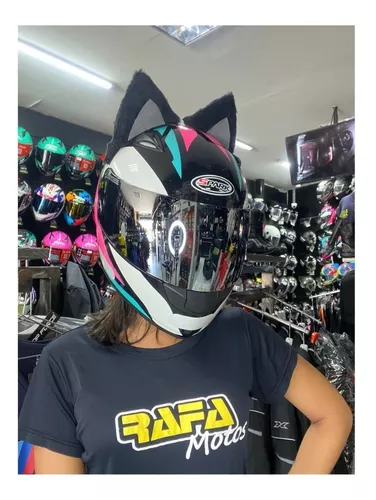 Orelhinhas de gato para capacete, feito com material plástico ABS Premium.  Cada orelhinha pesa 12 gramas, e já vai com fita dupla face fixa forte., By Gata do Asfalto