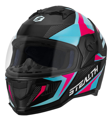 Capacete Fechado Protork Stealth Concept Verde - Rosa 58