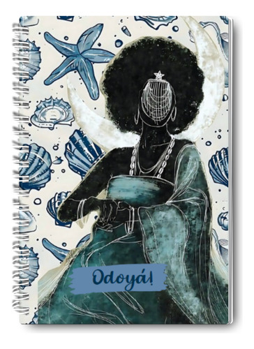 Caderno Capa Dura A5 Iemanjá - 100 Folhas Decoradas -umbanda Cor Azul