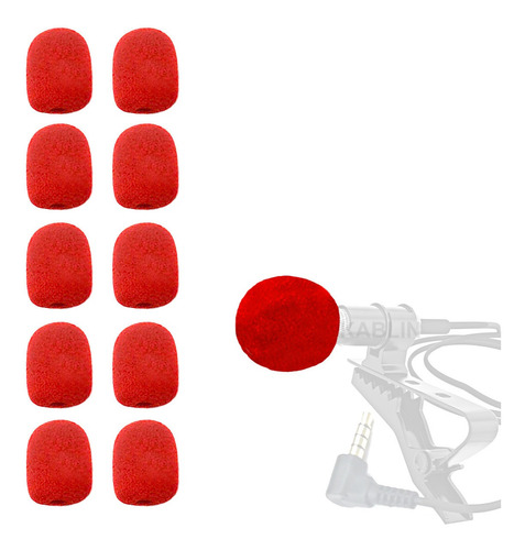 Kit 10 Espuma Proteção P/ Lapela Headset 20(a)x17(l)x6(d)mm