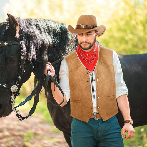 Vabean 5 Peças Roupa Ocidental Para Homens Terno De Cowboy M