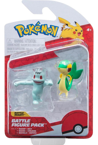 Pokemon - Machop + Snivy - Battle Figure - Jazwares