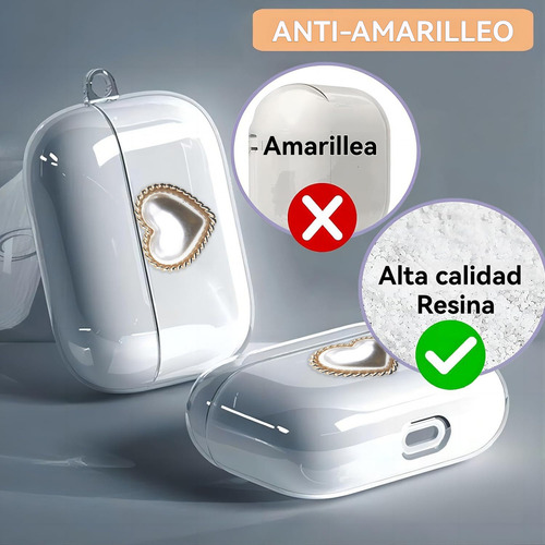 USDILU Funda Case para AirPods Pro 2 Carcasa Mujer Color Transparente con Pulsera joyería Uso Silicona Mujer Niñas y con Llavero Soporte