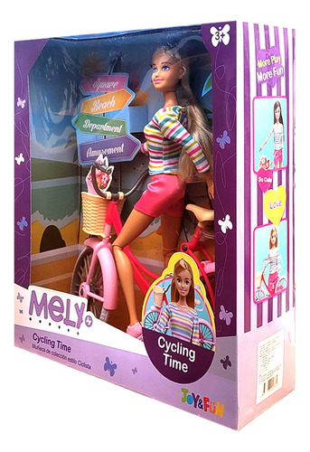 Muñeca Compatible Con Barbie Con Bicicleta Y Accesorios