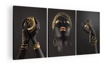 Comprar Cuadro Decorativo Mural Triptico Black Beauty 90x42 Mdf