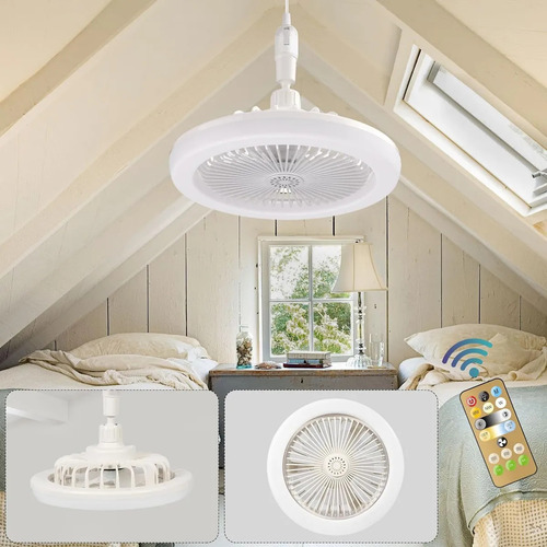 Ventilador Multifunción Con Foco Led De 30 W, Estructura E27