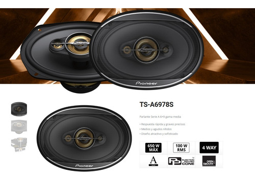 Combo Pioneer Estereo Mvh 235 Bt + Parlantes 6x9 Tsa 6978