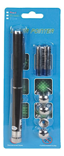 Puntero Laser Largo Alcance 5 En 1 Potente Diseños + 2 Pilas Negro