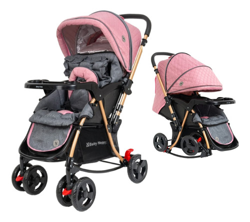 Coche Cuna Para Bebes Reclinable Mango Reversible Babykits