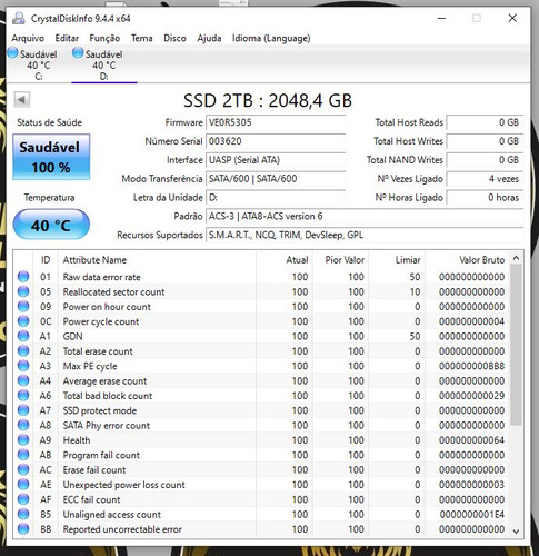 Ssd Externo Portátil 2tb Interface Usb-c Gen 2 Fat32 Pronto P/ Rádio Super-speed