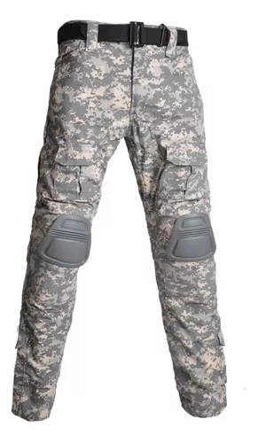 Pantalones militares con rodilleras para hombre, pantalones Cargo