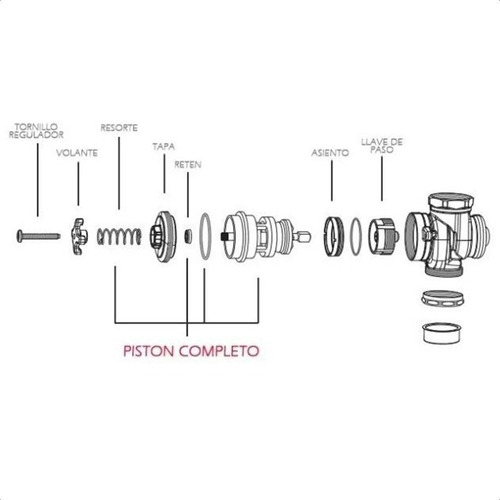 Imagen 7 de 10 de Repuesto Original Valvula Descarga Piston Deca Hydra Tecla