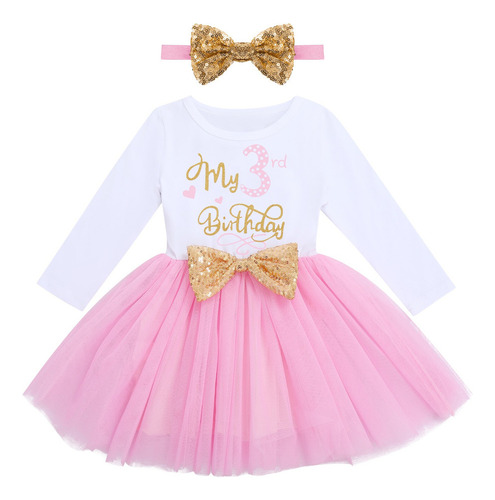 Vestido De Cumpleaños Para Bebés De 1 A 3 Años Para Niñas, R