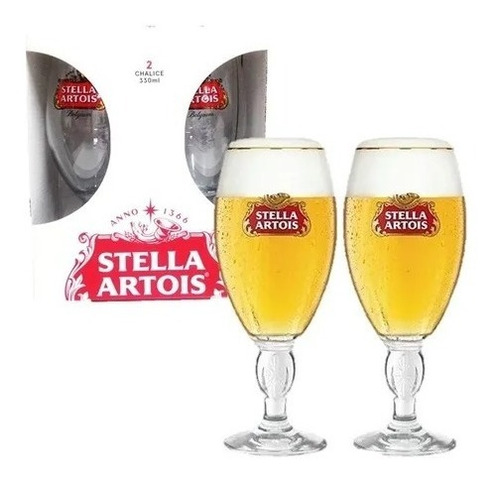 Copa Vaso Stella Artois Cerveza X2 330 Ml Original 