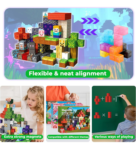 150 Pcs Magnetic Blocks - Magnetic Building Block, 3 Mundos