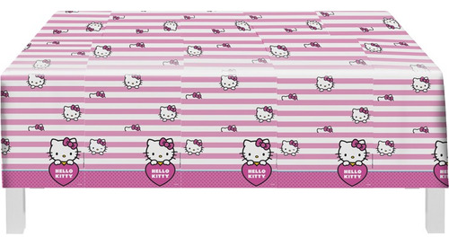 Toalha Hello Kitty Plástica De Mesa 1.20x1.80cm Festa 1 Un