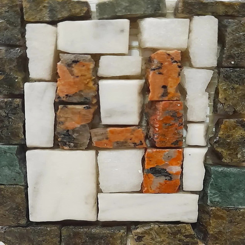 Número Em Mosaico - 8x12cm 8x12cm Verde Alpi, Branco E Vermelho Guaíba.
