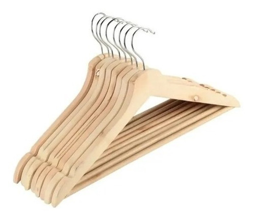 Ganchos De Madera Para Colgar Ropa X 6 Unidades