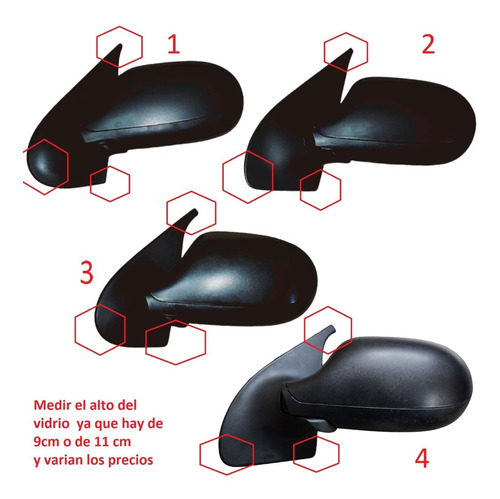 Espejo Para Fiat Siena 2013 2014 2015 2016 Manual Fase 3 / 4