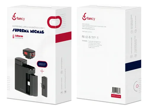 Microfone De Lapela Magnético 2 Em 1 Suprema Micmag Fancy