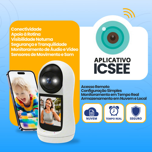 Babá Eletrônica Com Video Chamada App Icsee Wifi Microfone