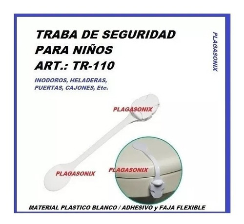 Imagen 4 de 10 de Traba Seguridad Universal Niños Tr-110 Plagasonix Premium Cerradura
