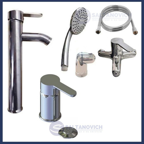 Imagen 6 de 7 de Grifería Monocomando Lavatorio+ Bidet + Ducha Externa Mozart