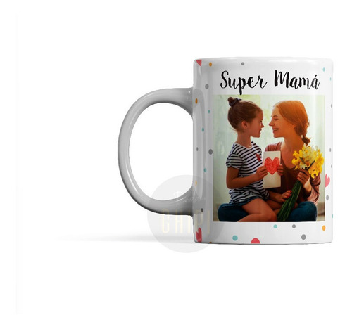 Taza Ceramica Dia De La Madre Foto Personalizada Super Mama