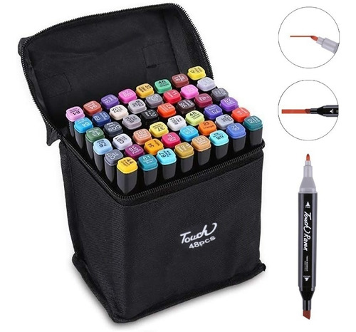 Kit De Marcadores De 48 Colores Y 7 Estilos