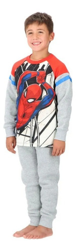 Pijama Algodón Spiderman Caffarena Talla 4 Color Gris 30889